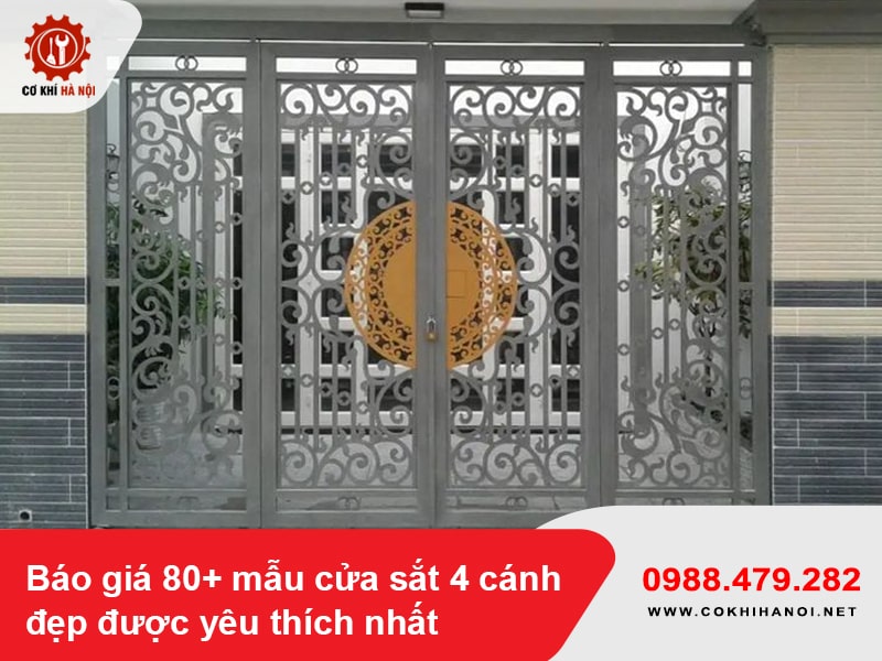 Báo giá 80+ mẫu cửa sắt 4 cánh đẹp được yêu thích nhất 2025