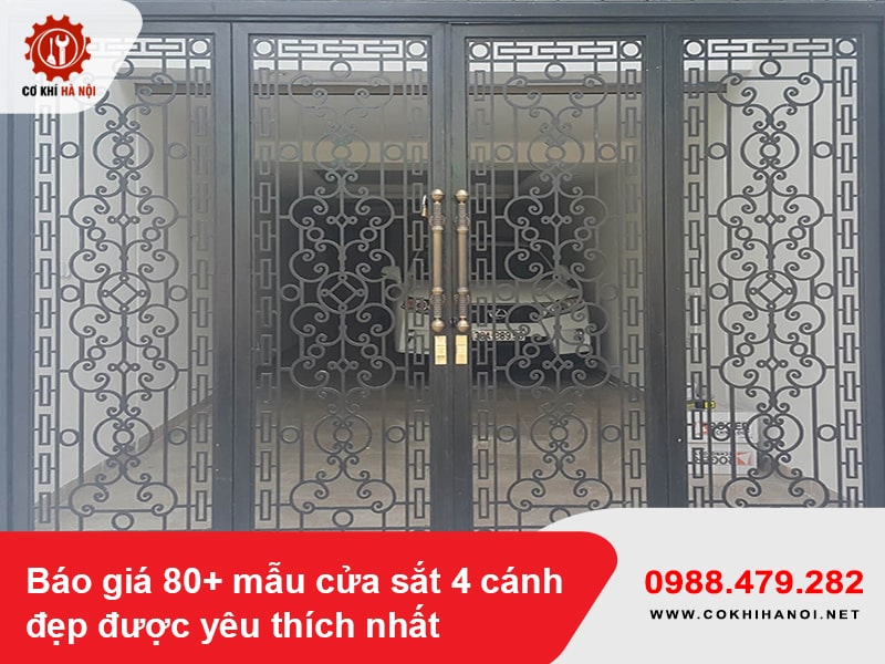 Báo giá 80+ mẫu cửa sắt 4 cánh đẹp được yêu thích nhất 2025