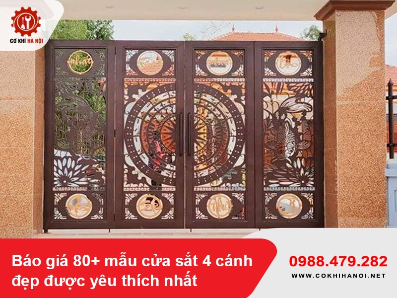 Báo giá 80+ mẫu cửa sắt 4 cánh đẹp được yêu thích nhất 2025