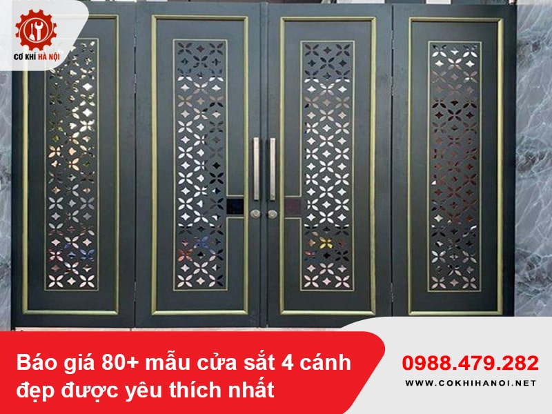 Báo giá 80+ mẫu cửa sắt 4 cánh đẹp được yêu thích nhất 2025