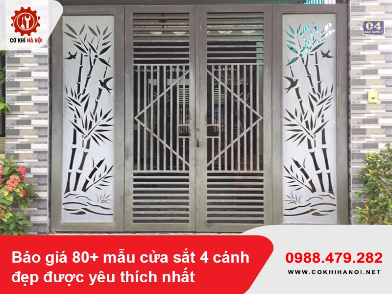 Báo giá 80+ mẫu cửa sắt 4 cánh đẹp được yêu thích nhất 2025