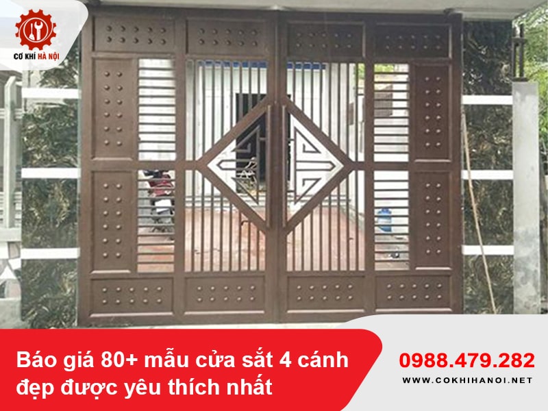 Báo giá 80+ mẫu cửa sắt 4 cánh đẹp được yêu thích nhất 2025 
