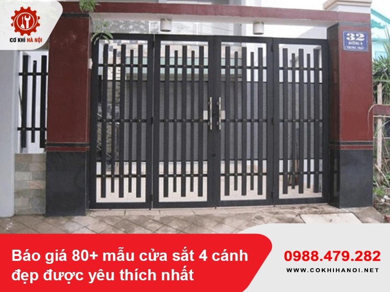 Báo giá 80+ mẫu cửa sắt 4 cánh đẹp được yêu thích nhất 2025