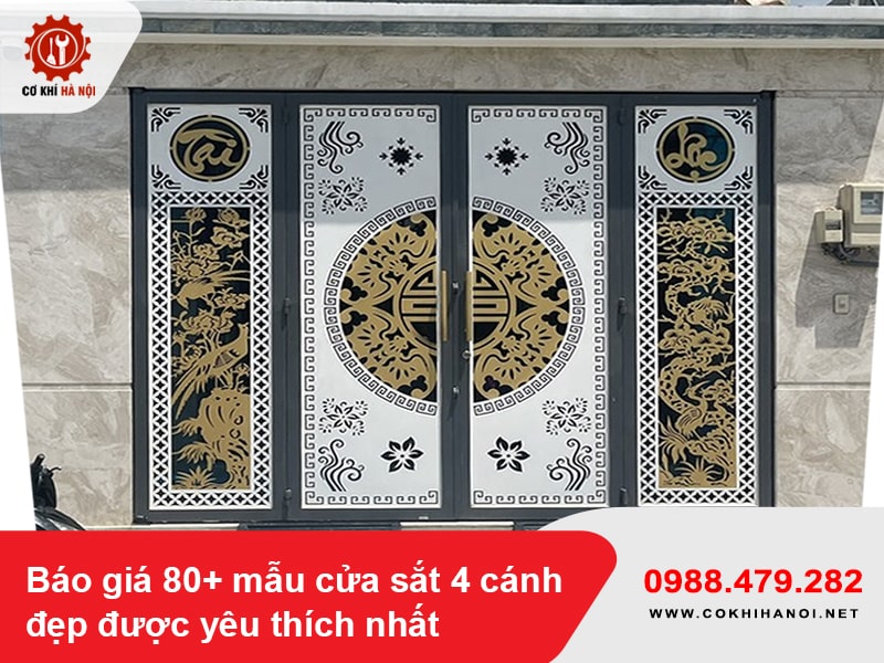 Báo giá 80+ mẫu cửa sắt 4 cánh đẹp được yêu thích nhất 2025