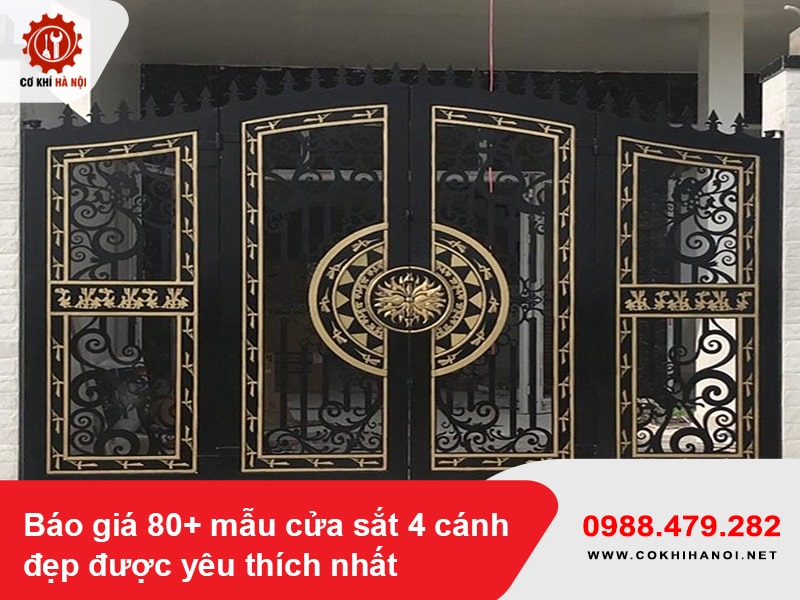 Báo giá 80+ mẫu cửa sắt 4 cánh đẹp được yêu thích nhất 2025