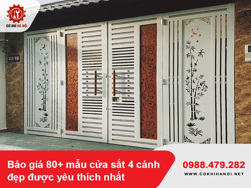 Báo giá 80+ mẫu cửa sắt 4 cánh đẹp được yêu thích nhất 2025