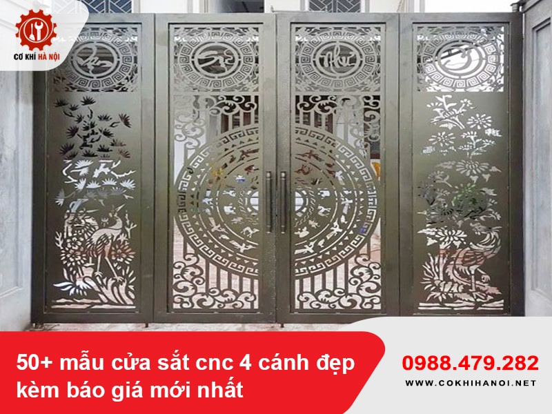 50+ mẫu cửa sắt cnc 4 cánh đẹp kèm báo giá mới nhất