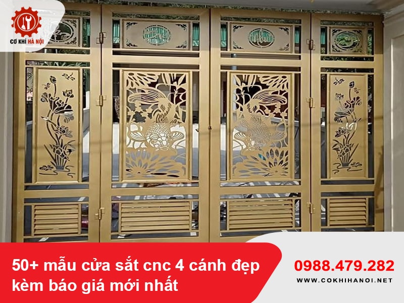 50+ mẫu cửa sắt cnc 4 cánh đẹp kèm báo giá mới nhất
