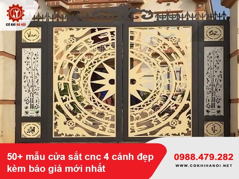 50+ mẫu cửa sắt cnc 4 cánh đẹp kèm báo giá mới nhất