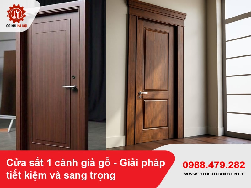 Cửa sắt 1 cánh giả gỗ - Giải pháp tiết kiệm và sang trọng