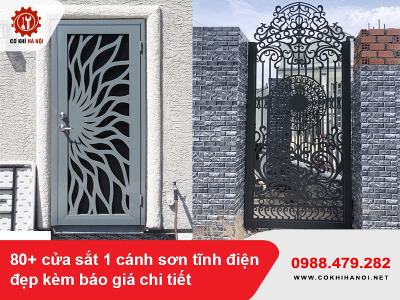 80+ cửa sắt 1 cánh sơn tĩnh điện đẹp kèm báo giá chi tiết