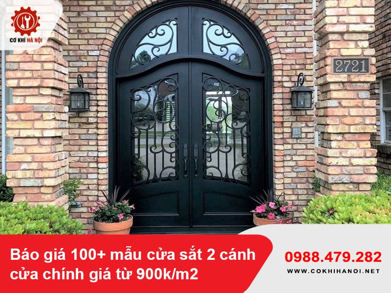 Báo giá 100+ mẫu cửa sắt 2 cánh cửa chính giá từ 900k/m2