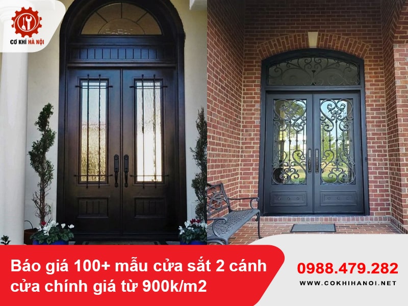 Báo giá 100+ mẫu cửa sắt 2 cánh cửa chính giá từ 900k/m2