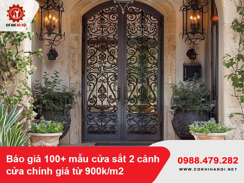 Báo giá 100+ mẫu cửa sắt 2 cánh cửa chính giá từ 900k/m2