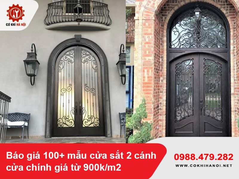 Báo giá 100+ mẫu cửa sắt 2 cánh cửa chính giá từ 900k/m2