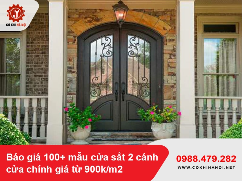 Báo giá 100+ mẫu cửa sắt 2 cánh cửa chính giá từ 900k/m2