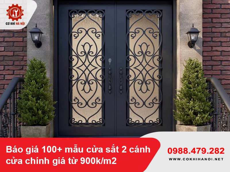 Báo giá 100+ mẫu cửa sắt 2 cánh cửa chính giá từ 900k/m2
