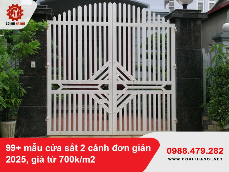 99+ mẫu cửa sắt 2 cánh đơn giản 2025, giá từ 700k/m2