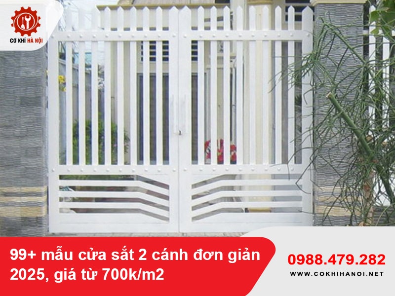 99+ mẫu cửa sắt 2 cánh đơn giản 2025, giá từ 700k/m2