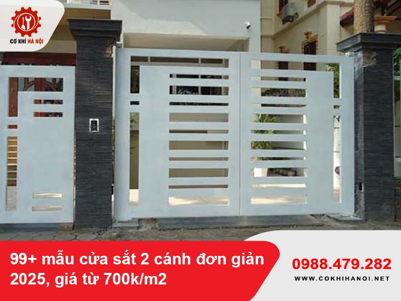 99+ mẫu cửa sắt 2 cánh đơn giản 2025, giá từ 700k/m2