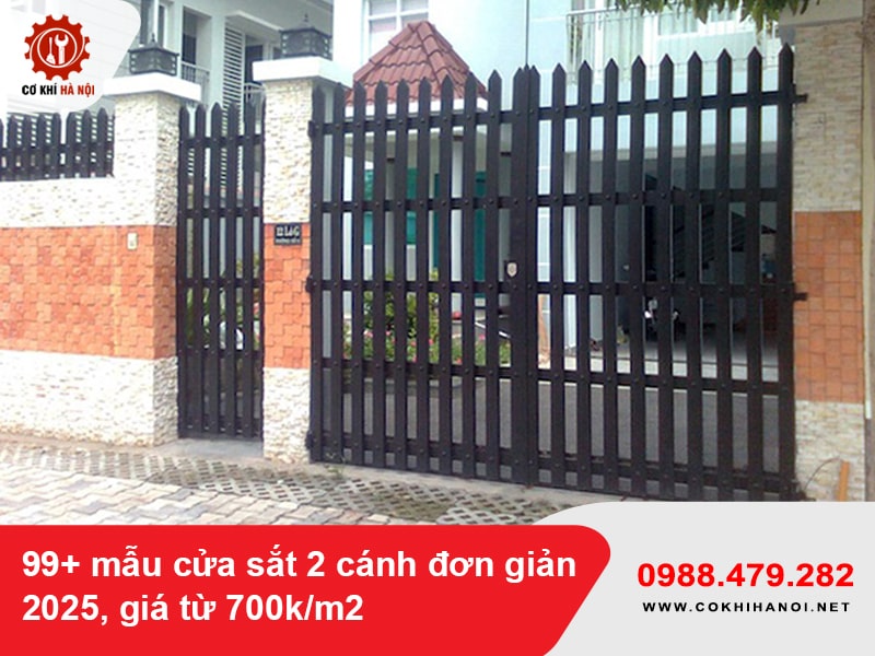 99+ mẫu cửa sắt 2 cánh đơn giản 2025, giá từ 700k/m2