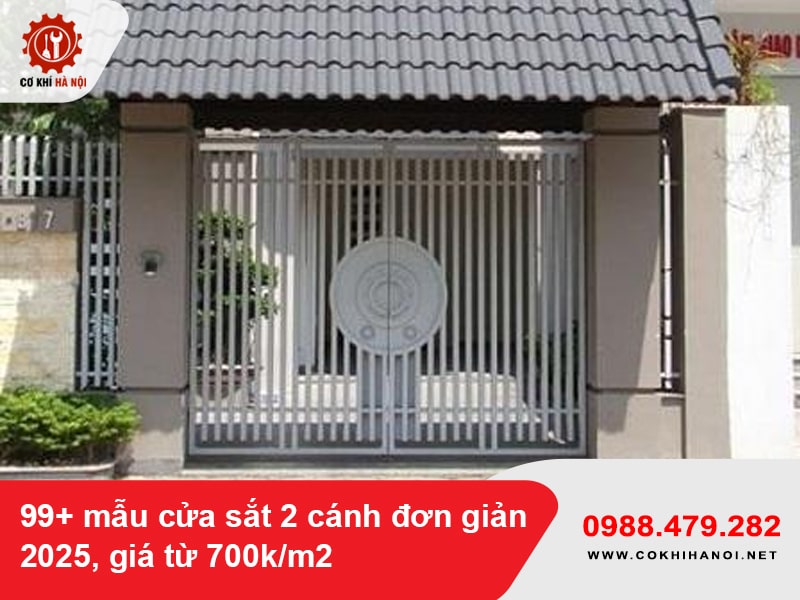 99+ mẫu cửa sắt 2 cánh đơn giản 2025, giá từ 700k/m2
