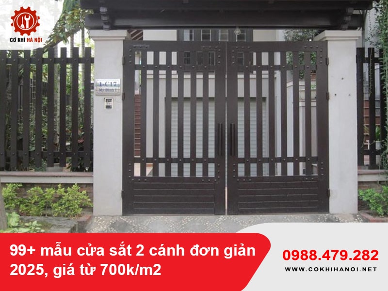 99+ mẫu cửa sắt 2 cánh đơn giản 2025, giá từ 700k/m2