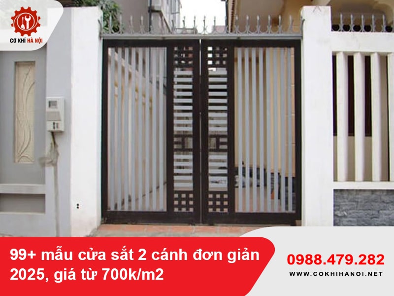 99+ mẫu cửa sắt 2 cánh đơn giản 2025, giá từ 700k/m2