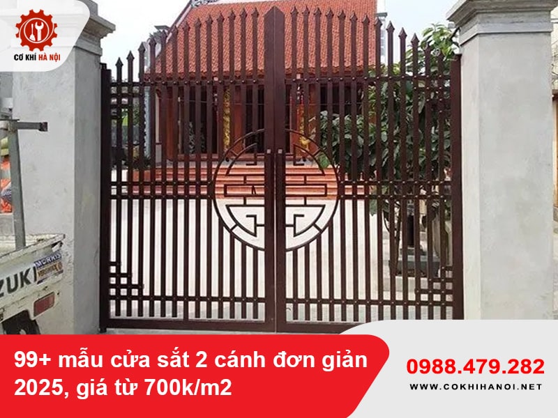 99+ mẫu cửa sắt 2 cánh đơn giản 2025, giá từ 700k/m2