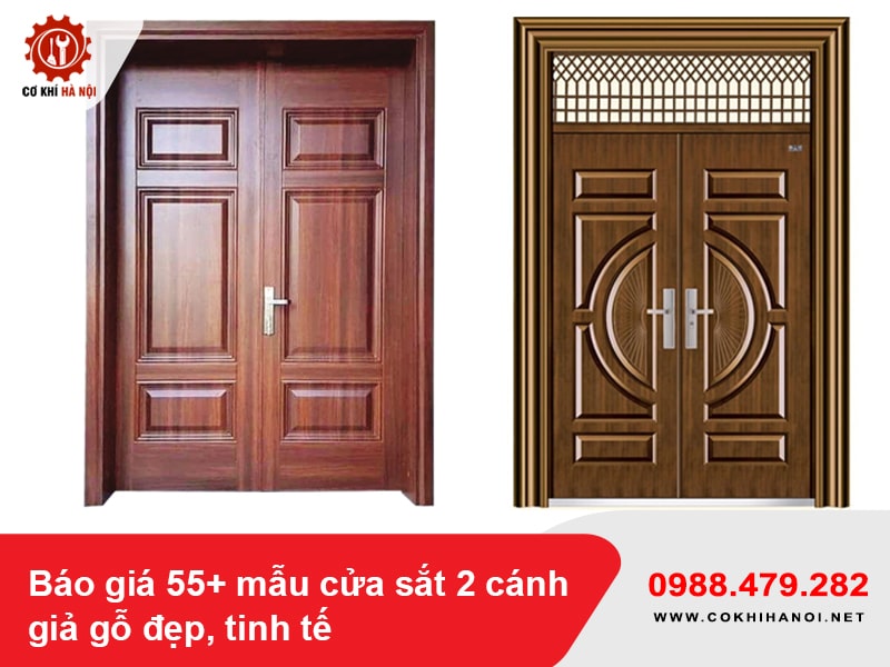 Báo giá 55+ mẫu cửa sắt 2 cánh giả gỗ đẹp, tinh tế 2025