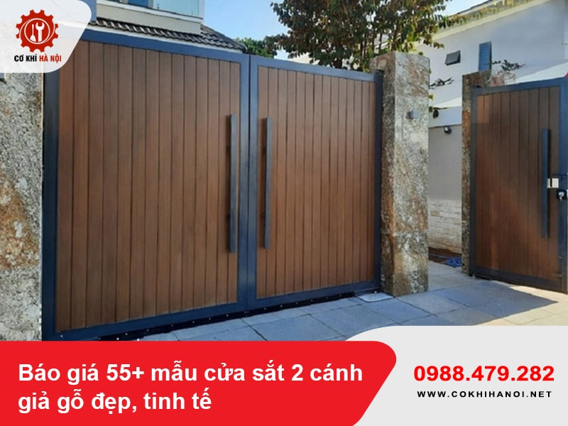 Báo giá 55+ mẫu cửa sắt 2 cánh giả gỗ đẹp, tinh tế 2025