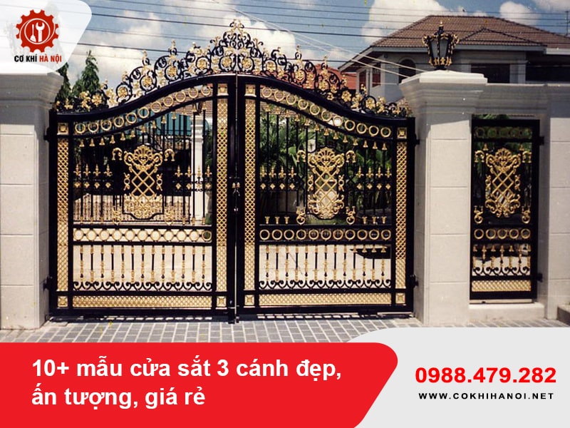 10+ mẫu cửa sắt 3 cánh đẹp, ấn tượng, giá rẻ 2025