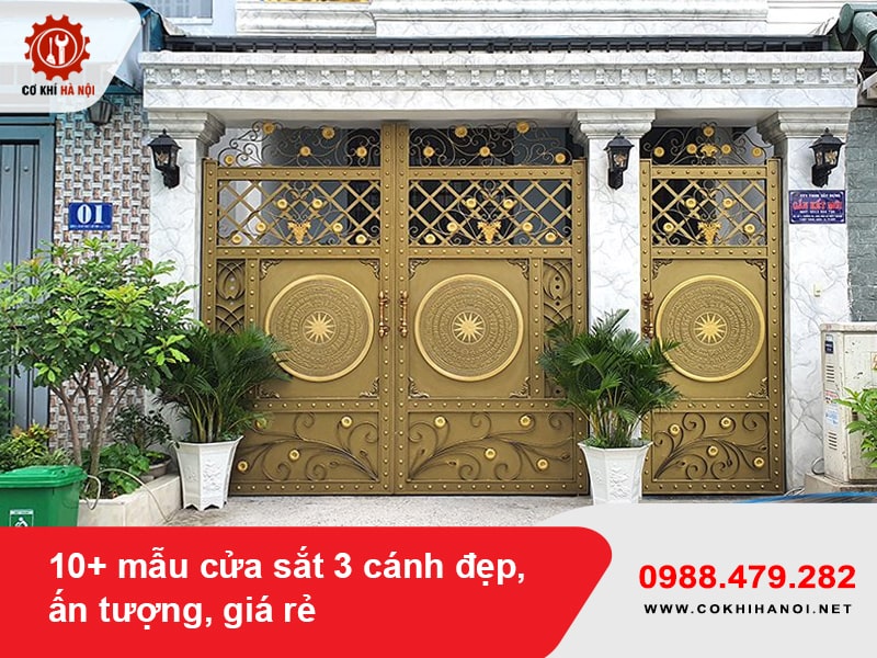 10+ mẫu cửa sắt 3 cánh đẹp, ấn tượng, giá rẻ 2025