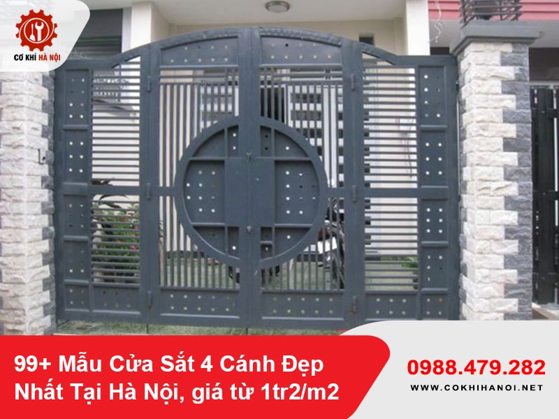 99+ Mẫu Cửa Sắt 4 Cánh Đẹp Nhất Tại Hà Nội, giá từ 1tr2/m2