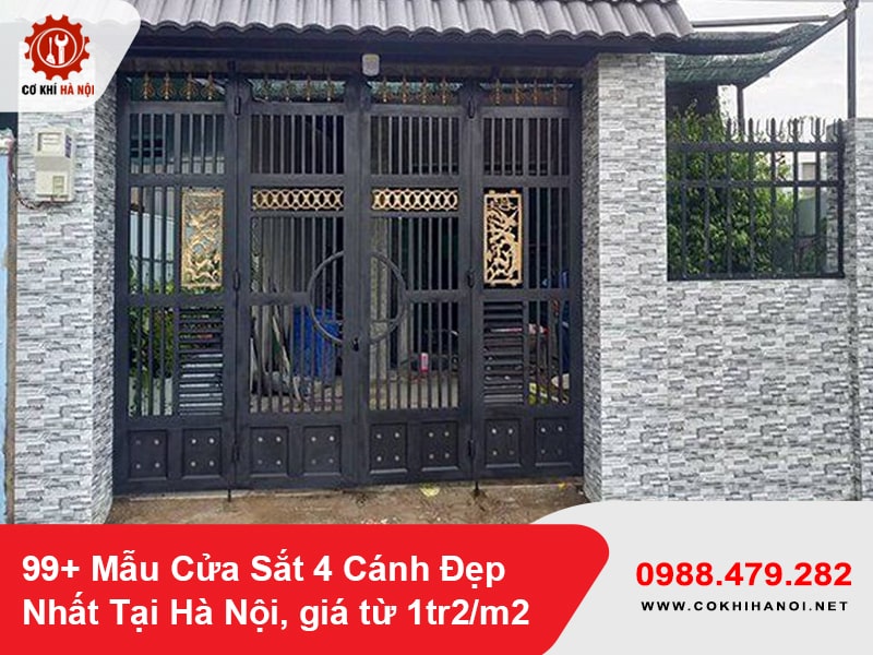99+ Mẫu Cửa Sắt 4 Cánh Đẹp Nhất Tại Hà Nội, giá từ 1tr2/m2