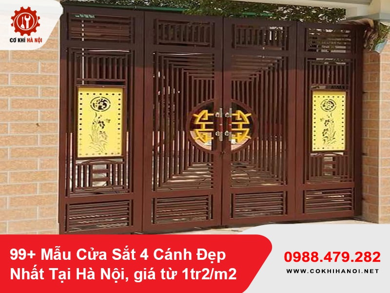 99+ Mẫu Cửa Sắt 4 Cánh Đẹp Nhất Tại Hà Nội, giá từ 1tr2/m2