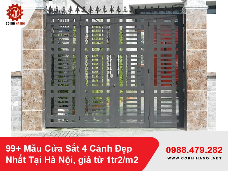 99+ Mẫu Cửa Sắt 4 Cánh Đẹp Nhất Tại Hà Nội, giá từ 1tr2/m2