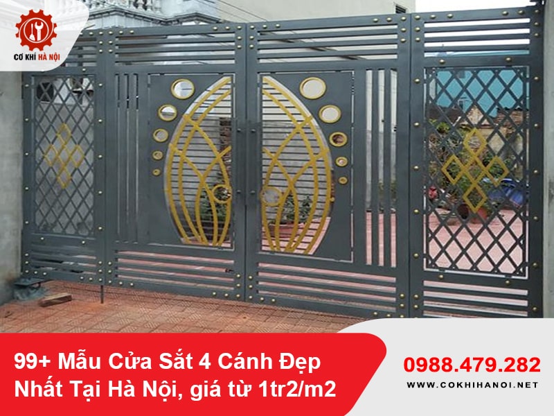 99+ Mẫu Cửa Sắt 4 Cánh Đẹp Nhất Tại Hà Nội, giá từ 1tr2/m2
