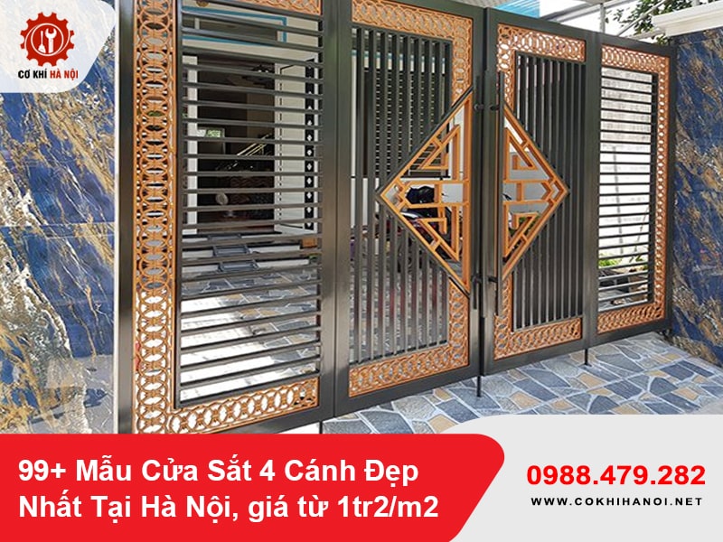 99+ Mẫu Cửa Sắt 4 Cánh Đẹp Nhất Tại Hà Nội, giá từ 1tr2/m2