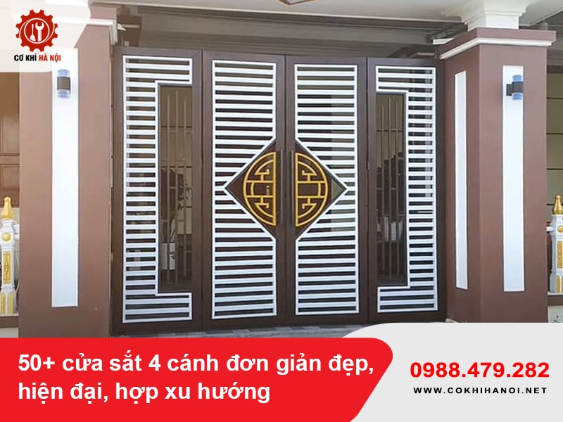 50+ cửa sắt 4 cánh đơn giản đẹp, hiện đại, hợp xu hướng