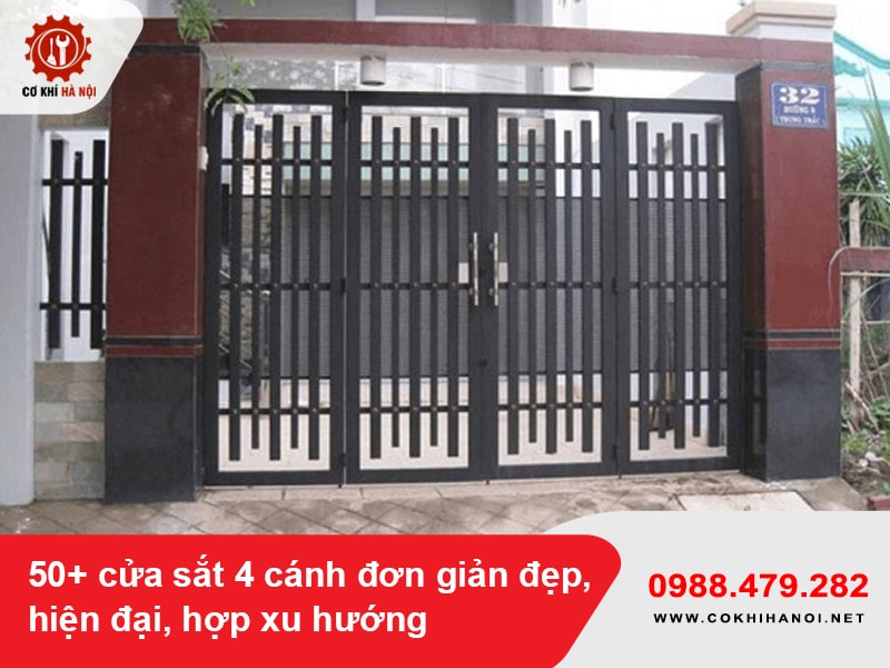 50+ cửa sắt 4 cánh đơn giản đẹp, hiện đại, hợp xu hướng
