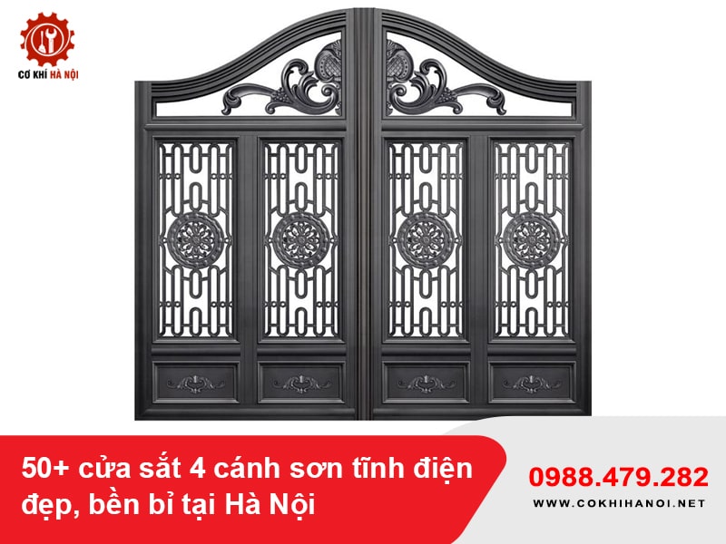 50+ cửa sắt 4 cánh sơn tĩnh điện đẹp, bền bỉ tại Hà Nội