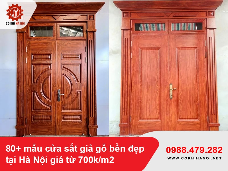 80+ mẫu cửa sắt giả gỗ bền đẹp tại Hà Nội giá từ 700k/m2
