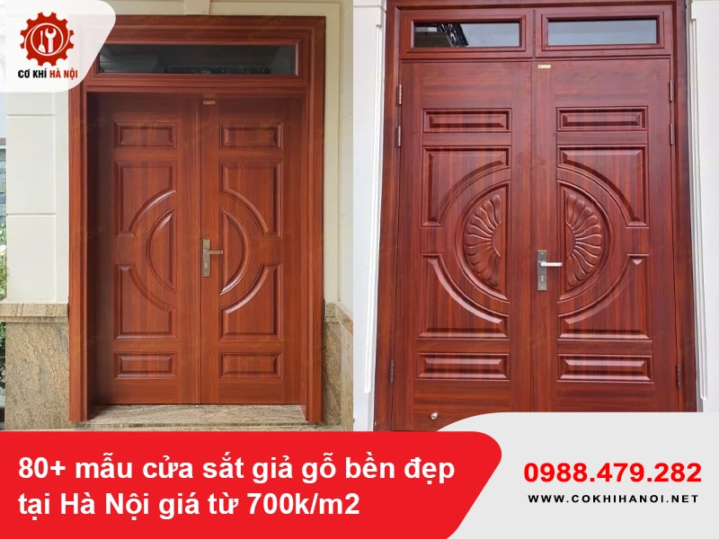 80+ mẫu cửa sắt giả gỗ bền đẹp tại Hà Nội giá từ 700k/m2