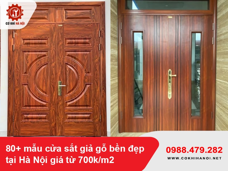80+ mẫu cửa sắt giả gỗ bền đẹp tại Hà Nội giá từ 700k/m2
