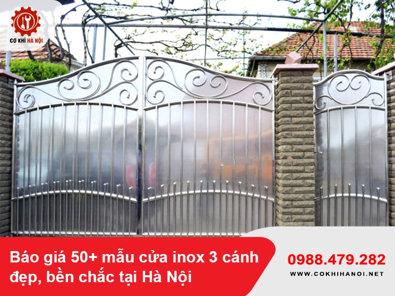 Báo giá 50+ mẫu cửa inox 3 cánh đẹp, bền chắc tại Hà Nội