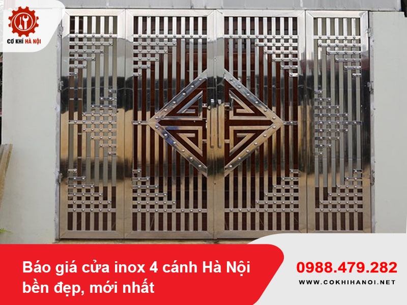 Báo giá cửa inox 4 cánh Hà Nội bền đẹp, mới nhất 2025