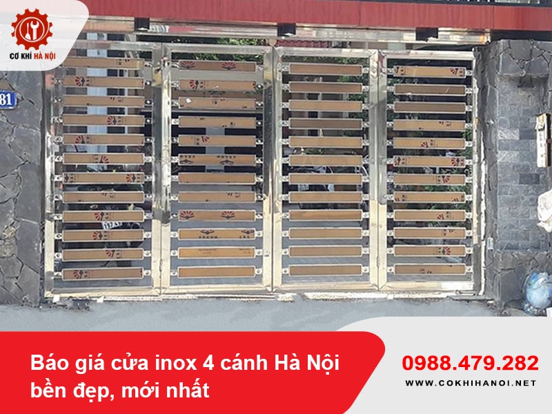 Báo giá cửa inox 4 cánh Hà Nội bền đẹp, mới nhất 2025