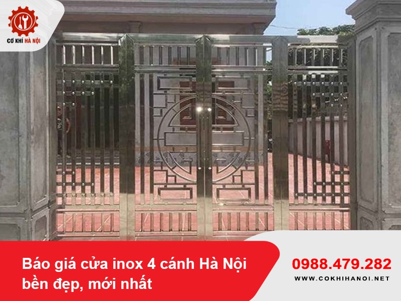 Báo giá cửa inox 4 cánh Hà Nội bền đẹp, mới nhất 2025