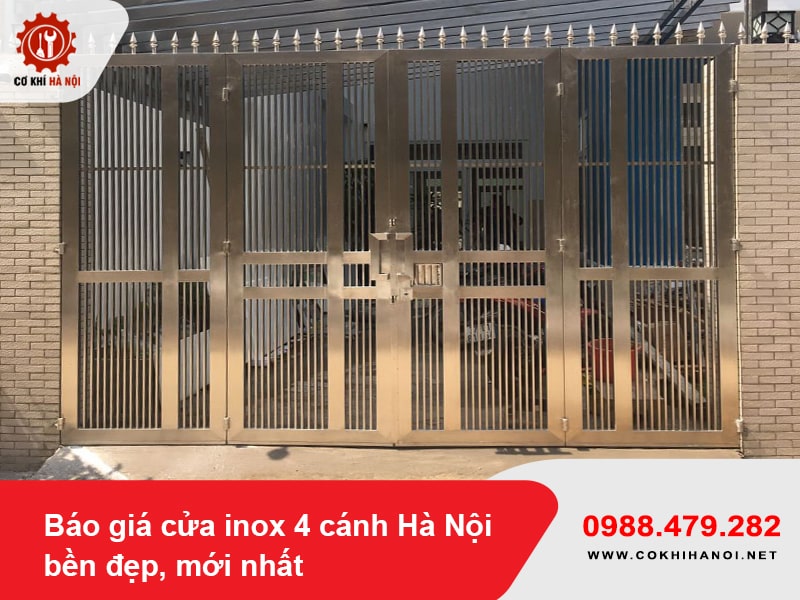 Báo giá cửa inox 4 cánh Hà Nội bền đẹp, mới nhất 2025